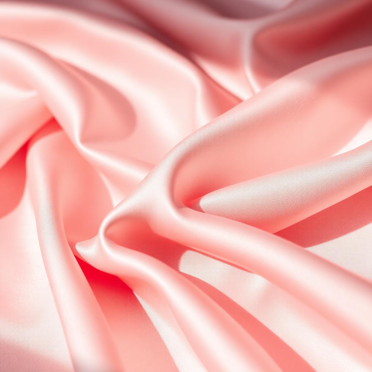 Macro of luxurious soft pink satin fabric