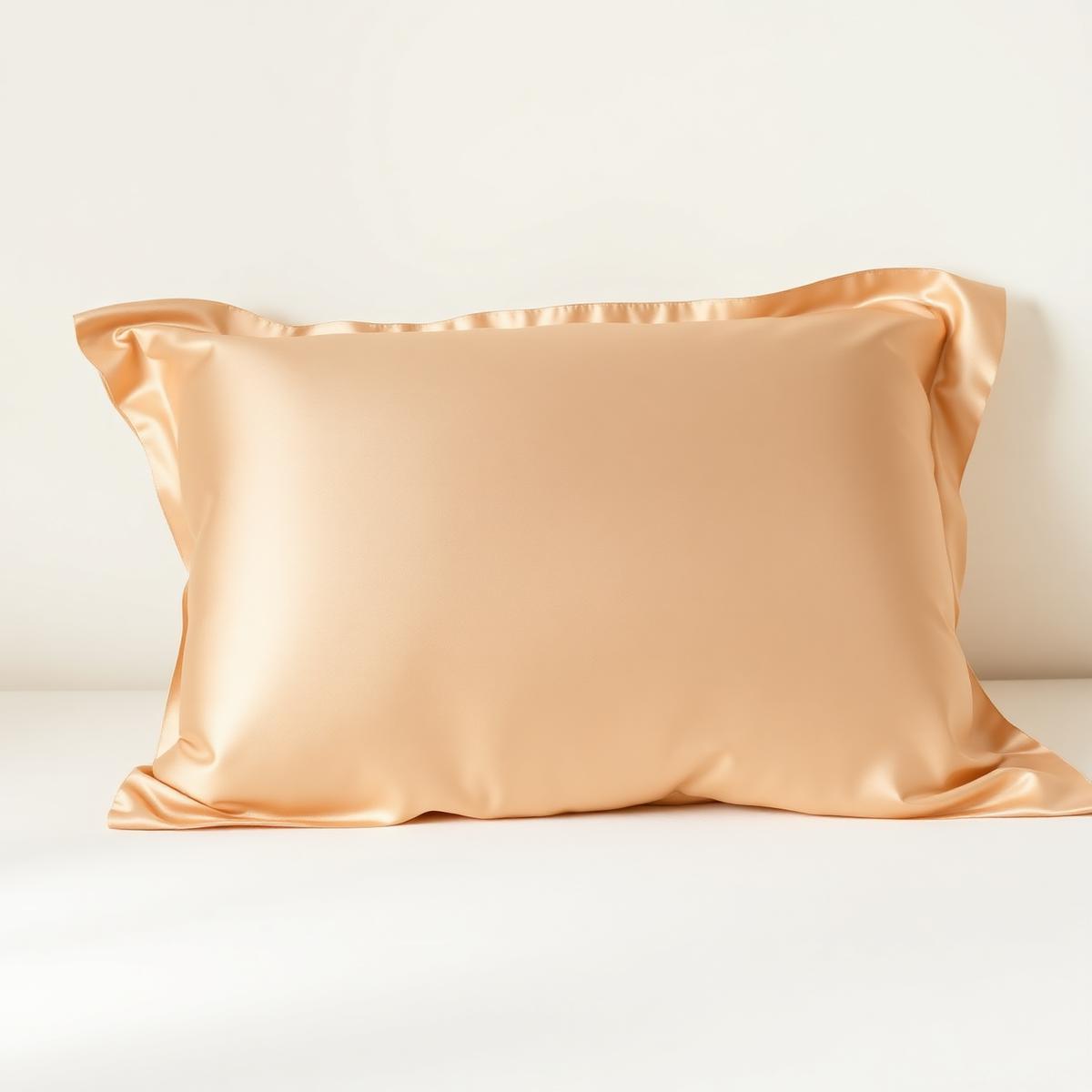 Tan satin pillowcase